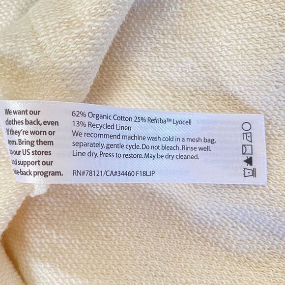 Eileen Fisher Ecru Oversized Cotton Terry Side Tie Kimono Wrap Jacket Large - Picture 11 of 15